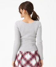 画像をギャラリービューアに読み込む, リボン編み上げ2wayニット/MM548302