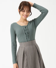 画像をギャラリービューアに読み込む, リボン編み上げ2wayニット/MM548302