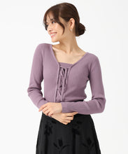 画像をギャラリービューアに読み込む, リボン編み上げ2wayニット/MM548302