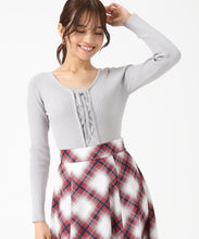 画像をギャラリービューアに読み込む, リボン編み上げ2wayニット/MM548302