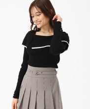 画像をギャラリービューアに読み込む, 2way配色アシメケープニット/MM548303 (ブラック)