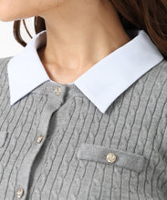 画像をギャラリービューアに読み込む, 取り外し襟付きケーブルカーディガン/MM548402