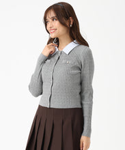 画像をギャラリービューアに読み込む, 取り外し襟付きケーブルカーディガン/MM548402