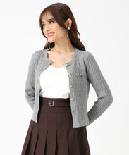 画像をギャラリービューアに読み込む, 取り外し襟付きケーブルカーディガン/MM548402