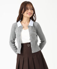 画像をギャラリービューアに読み込む, 取り外し襟付きケーブルカーディガン/MM548402