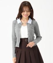 画像をギャラリービューアに読み込む, 取り外し襟付きケーブルカーディガン/MM548402