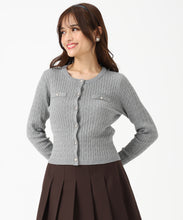 画像をギャラリービューアに読み込む, 取り外し襟付きケーブルカーディガン/MM548402