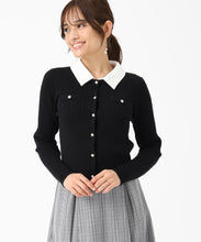 画像をギャラリービューアに読み込む, 取り外し襟付きケーブルカーディガン/MM548402 (ブラック)