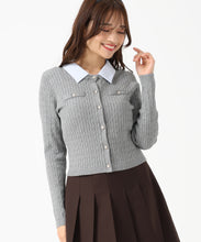 画像をギャラリービューアに読み込む, 取り外し襟付きケーブルカーディガン/MM548402
