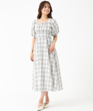 画像をギャラリービューアに読み込む, 2wayオフショルチェックフレアワンピース/MM557410