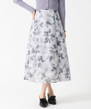 画像をギャラリービューアに読み込む, 大花柄フレアスカート/TT537208 (グレー)