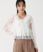 画像をギャラリービューアに読み込む, レースフリルリボンブラウス/TT538111 (オフホワイト)