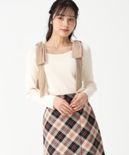 画像をギャラリービューアに読み込む, ベロア肩リボンニット/TT538309 (ベージュ)