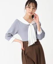 画像をギャラリービューアに読み込む, カフス付ニット/TT538310 (ブルー)