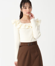 画像をギャラリービューアに読み込む, フリルカラーニット/TT538311 (オフホワイト)