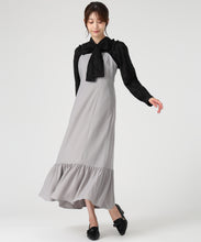 画像をギャラリービューアに読み込む, 【WEB限定予約販売/9月中旬発売予定】ギャザーショルダーマーメイドジャンスカ/MM537416 (ライトグレー)