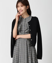画像をギャラリービューアに読み込む, ベーシック総針配色カーディガン/MM538406 (ブラック)