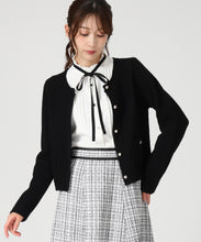 画像をギャラリービューアに読み込む, ツイード編みニットジャケット/MM548502 (ブラック)