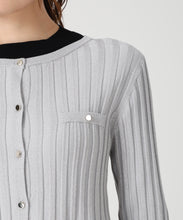 画像をギャラリービューアに読み込む, ワイドリブ配色ペプラムカーディガン/MM548405