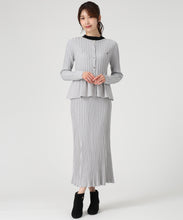 画像をギャラリービューアに読み込む, ワイドリブ配色ペプラムカーディガン/MM548405