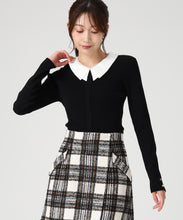 画像をギャラリービューアに読み込む, 【WEB限定予約販売/9月下旬発売予定】ダブル襟リブニット/MM548313 (ブラック)