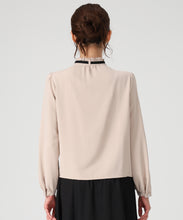 画像をギャラリービューアに読み込む, ピンタック配色リボンブラウス/MM548102