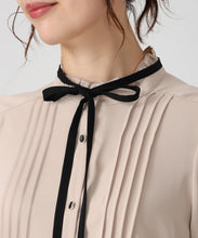 画像をギャラリービューアに読み込む, ピンタック配色リボンブラウス/MM548102