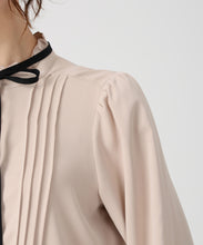 画像をギャラリービューアに読み込む, ピンタック配色リボンブラウス/MM548102