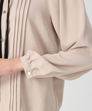 画像をギャラリービューアに読み込む, ピンタック配色リボンブラウス/MM548102