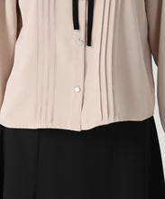 画像をギャラリービューアに読み込む, ピンタック配色リボンブラウス/MM548102