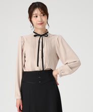 画像をギャラリービューアに読み込む, ピンタック配色リボンブラウス/MM548102