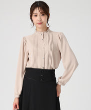 画像をギャラリービューアに読み込む, ピンタック配色リボンブラウス/MM548102