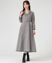 画像をギャラリービューアに読み込む, 【WEB限定予約販売/9月中旬発売予定】テーラー襟配色ワンピース/MM547415 (グレー)