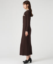 画像をギャラリービューアに読み込む, 配色ポロ衿ワイドリブニットワンピース/MM547412 1