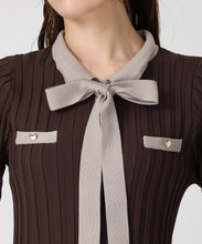 画像をギャラリービューアに読み込む, 配色ポロ衿ワイドリブニットワンピース/MM547412 3