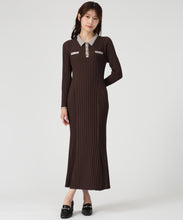 画像をギャラリービューアに読み込む, 配色ポロ衿ワイドリブニットワンピース/MM547412 8