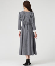 画像をギャラリービューアに読み込む, フロント釦ツイード風フレアワンピース/MM547402