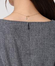 画像をギャラリービューアに読み込む, フロント釦ツイード風フレアワンピース/MM547402