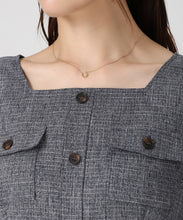 画像をギャラリービューアに読み込む, フロント釦ツイード風フレアワンピース/MM547402