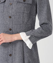 画像をギャラリービューアに読み込む, フロント釦ツイード風フレアワンピース/MM547402