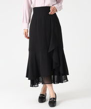 画像をギャラリービューアに読み込む, ラッフル裾シアースカート/MM547208 (ブラック)