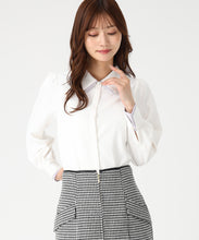 画像をギャラリービューアに読み込む, ダブルカラー配色ブラウス/MM548103 (ホワイト)