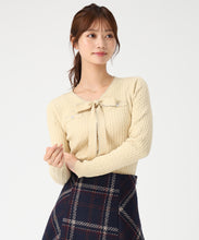 画像をギャラリービューアに読み込む, 配色ボウタイケーブルニット/MM548307 14
