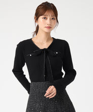 画像をギャラリービューアに読み込む, 配色ボウタイケーブルニット/MM548307 16