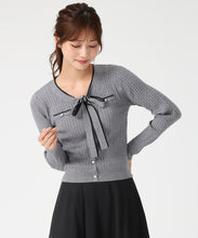 画像をギャラリービューアに読み込む, 配色ボウタイケーブルニット/MM548307 24