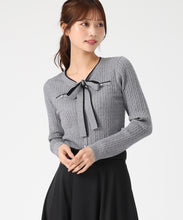 画像をギャラリービューアに読み込む, 配色ボウタイケーブルニット/MM548307