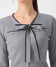 画像をギャラリービューアに読み込む, 配色ボウタイケーブルニット/MM548307 3