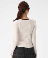 画像をギャラリービューアに読み込む, フリル袖配色リボンニット/MM548309 2