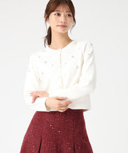 画像をギャラリービューアに読み込む, ビジュー刺繍カーディガン/MM548404 (ホワイト)