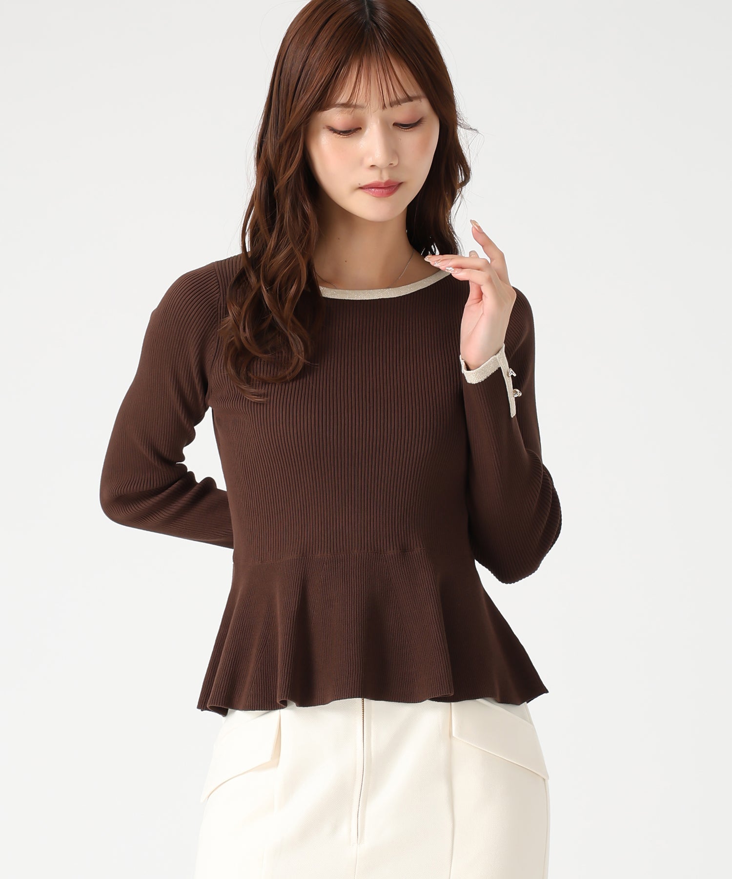 ペプラムラメ配色ニット/MM558307 – MISCH MASCH|31 Sons de mode